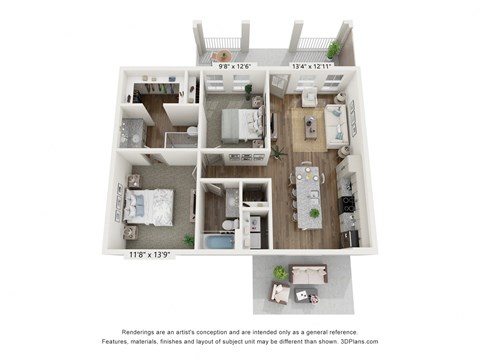 2 bed 2 bath C at Allier Port Wentworth Apartments, Port Wentworth, Georgia